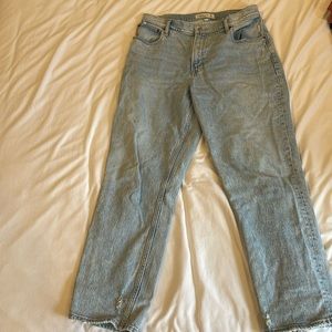 Curve Love light wash 90s straight ultra high rise jeans, abercrombie and fitch